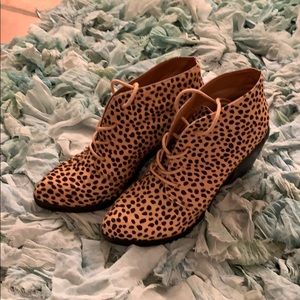 Cheetah print booties